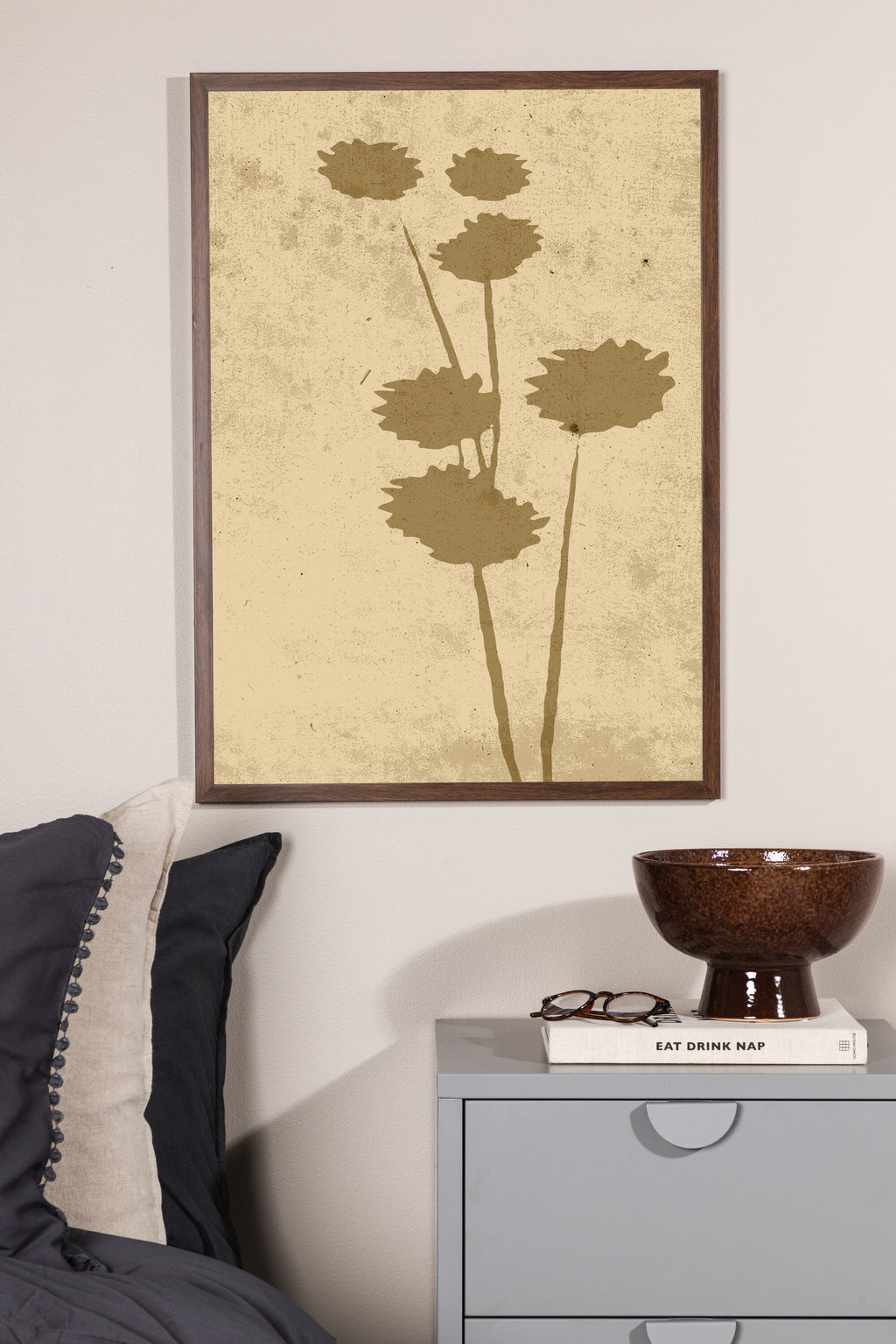 Flower art affisch 70x100 cm beige