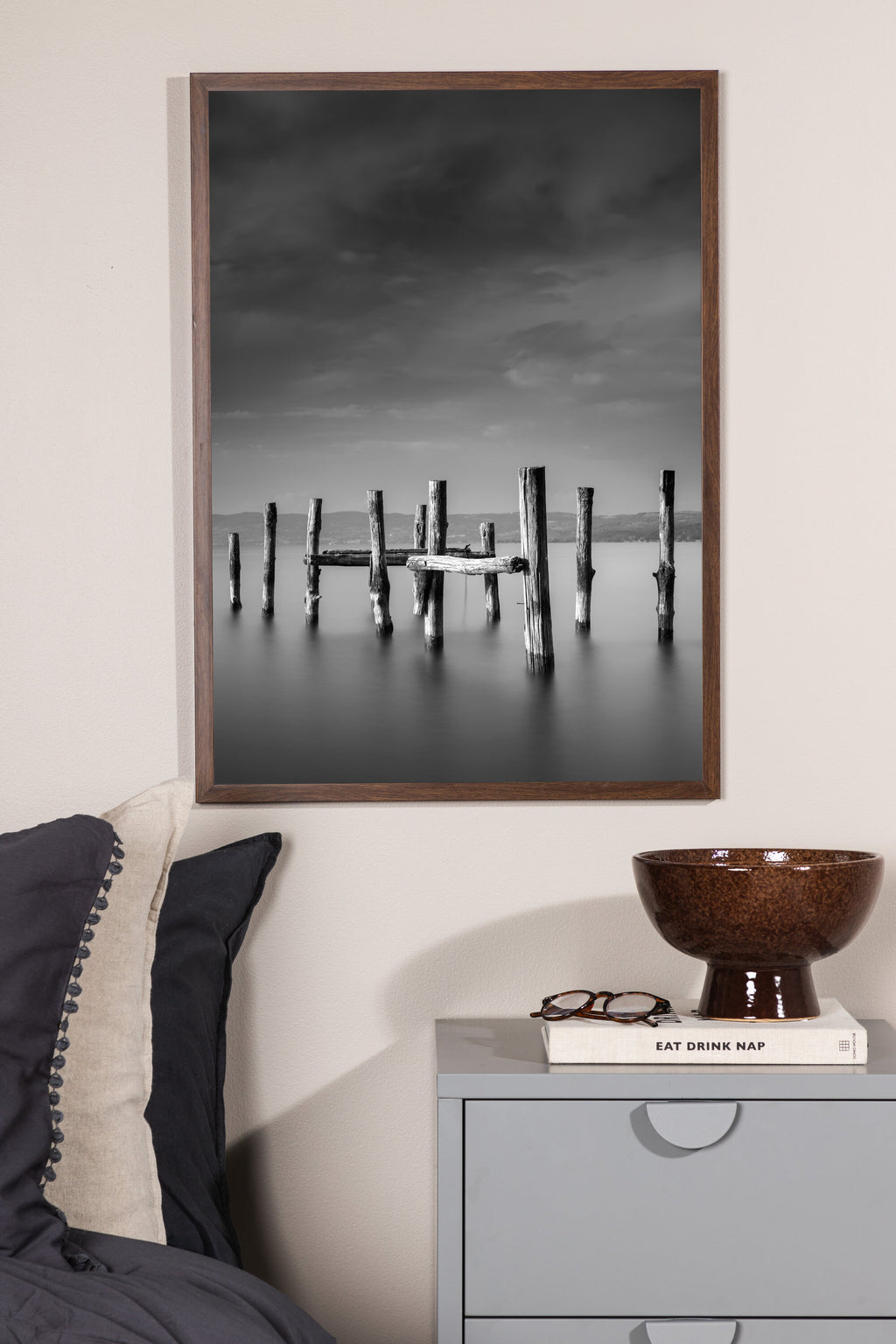 Ocean affisch 30x40 cm svart/vit