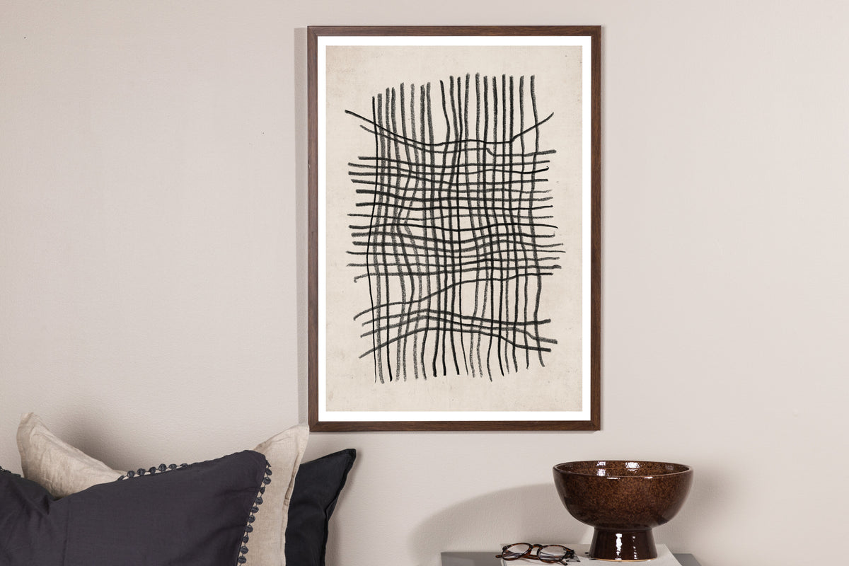 Linework affisch 50x70 cm beige och svart