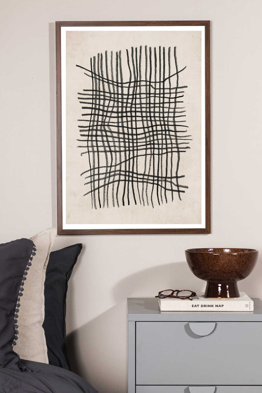 Linework affisch 50x70 cm beige och svart