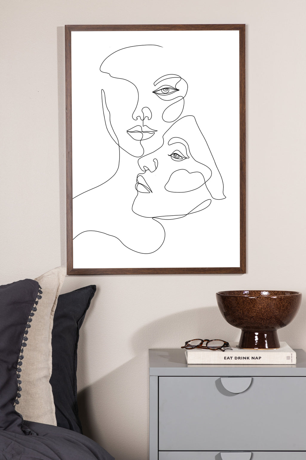 Faces affisch 30x40 cm svartvit