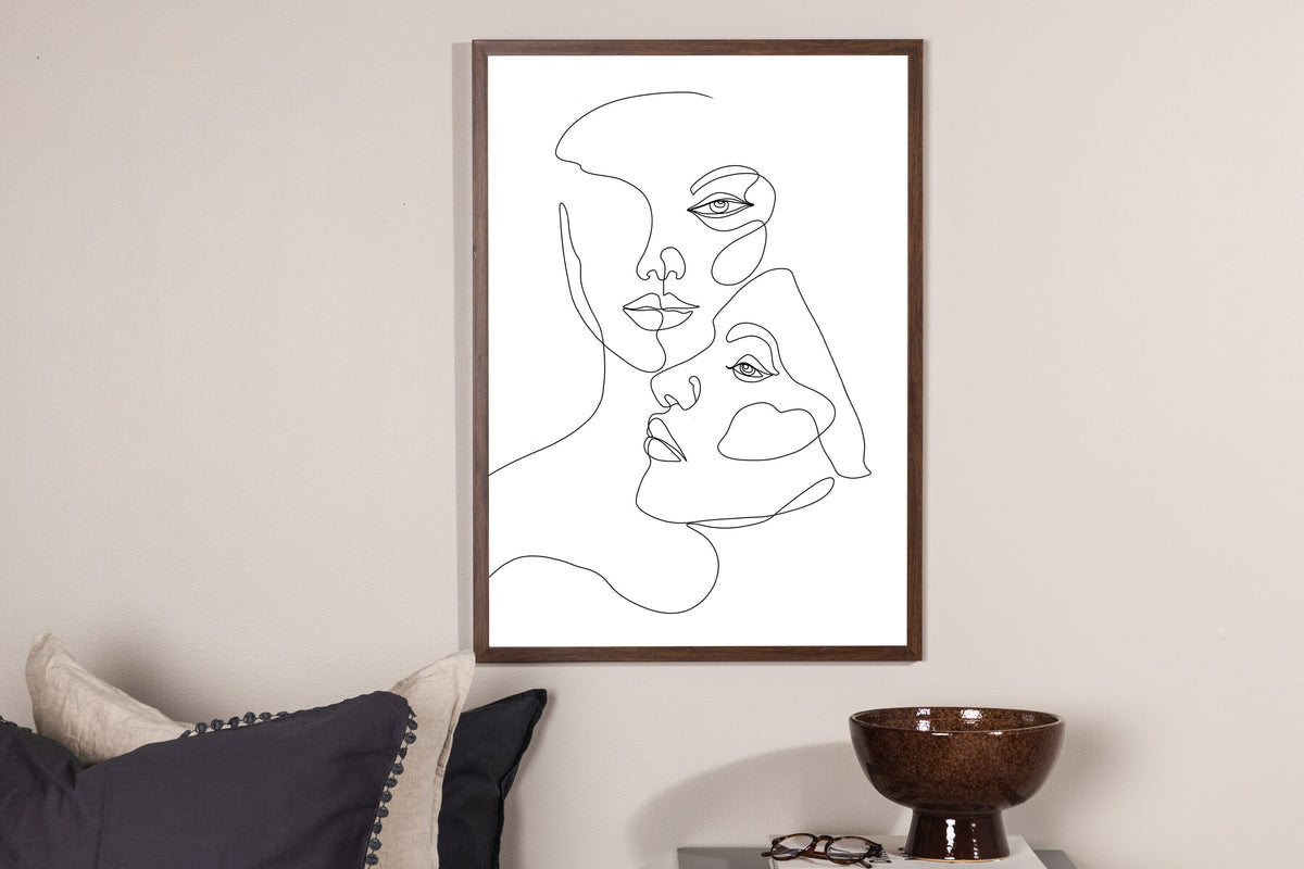 Faces affisch 70x100 cm svartvit