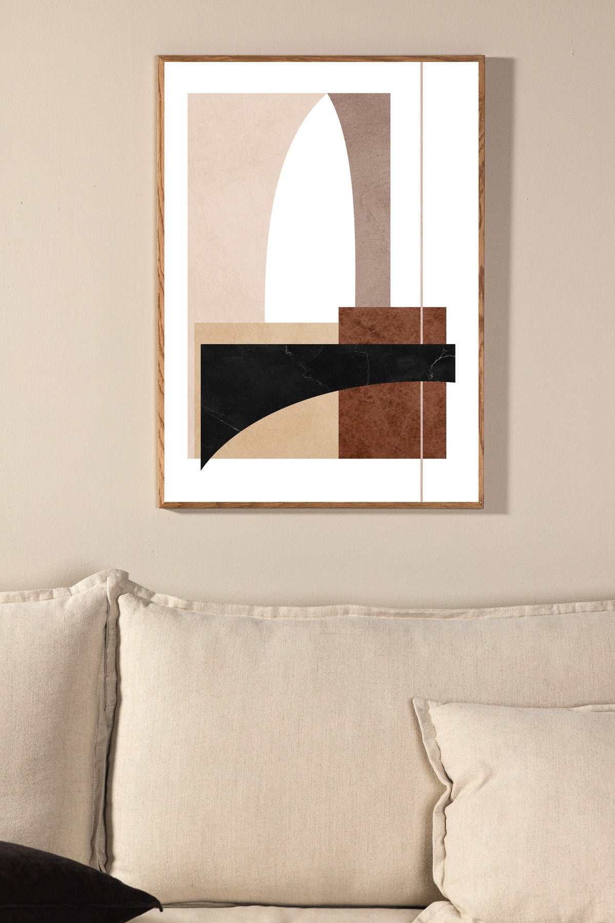 Materials affisch 70x100 cm beige och vit