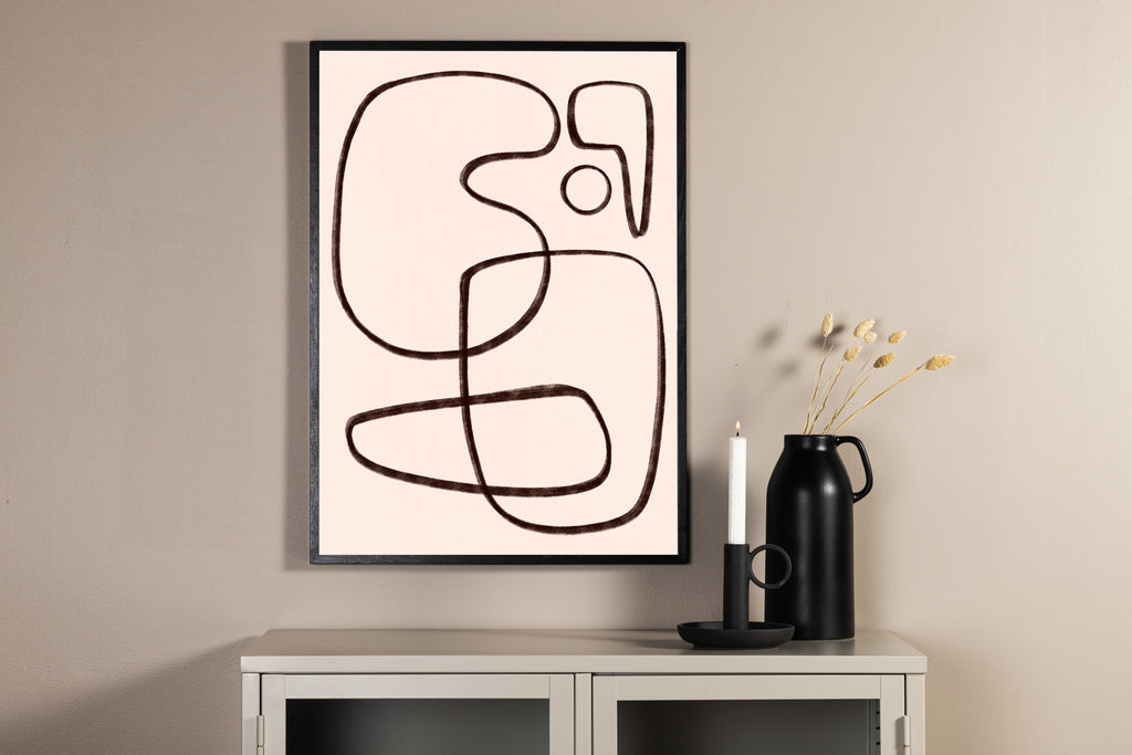 Line art affisch 70x100 cm svartvit