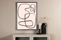 Line art affisch 70x100 cm svartvit