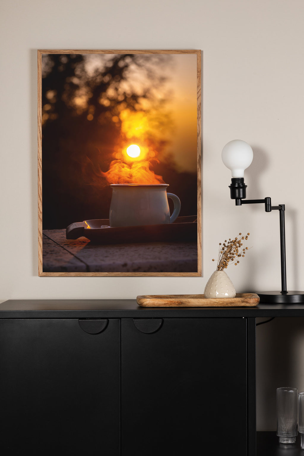 Morning coffee affisch 70x100 cm svart/orange