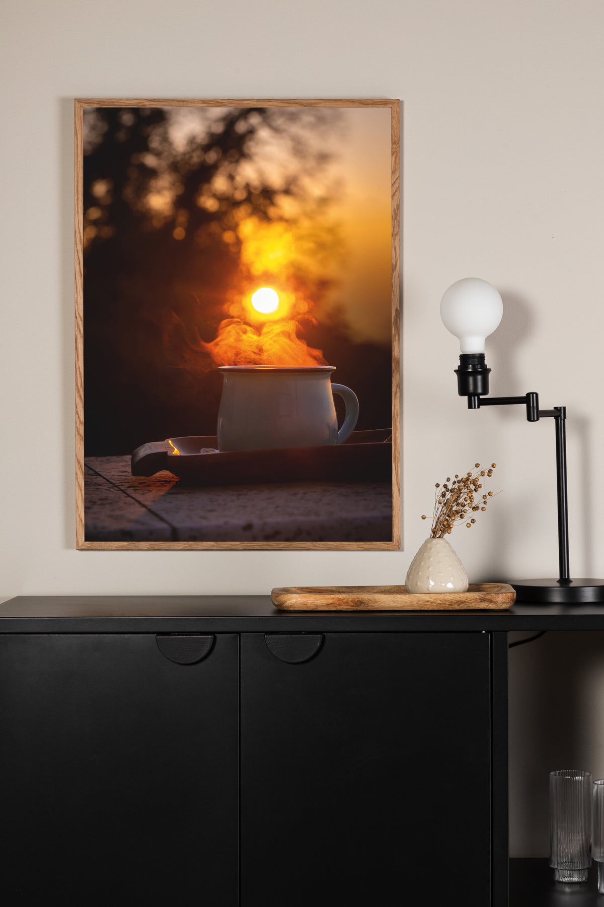 Morning coffee affisch 70x100 cm svart/orange