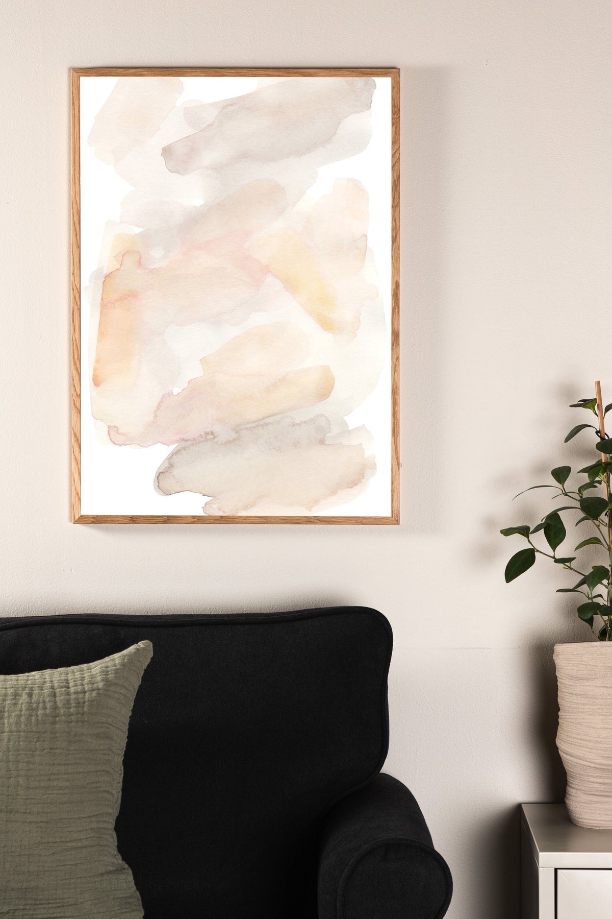 Akvarell affisch 70x100 cm beige