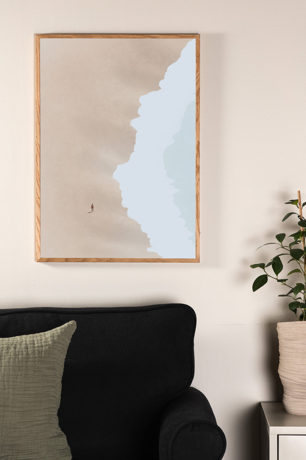 Beach affisch 30x40 cm beige