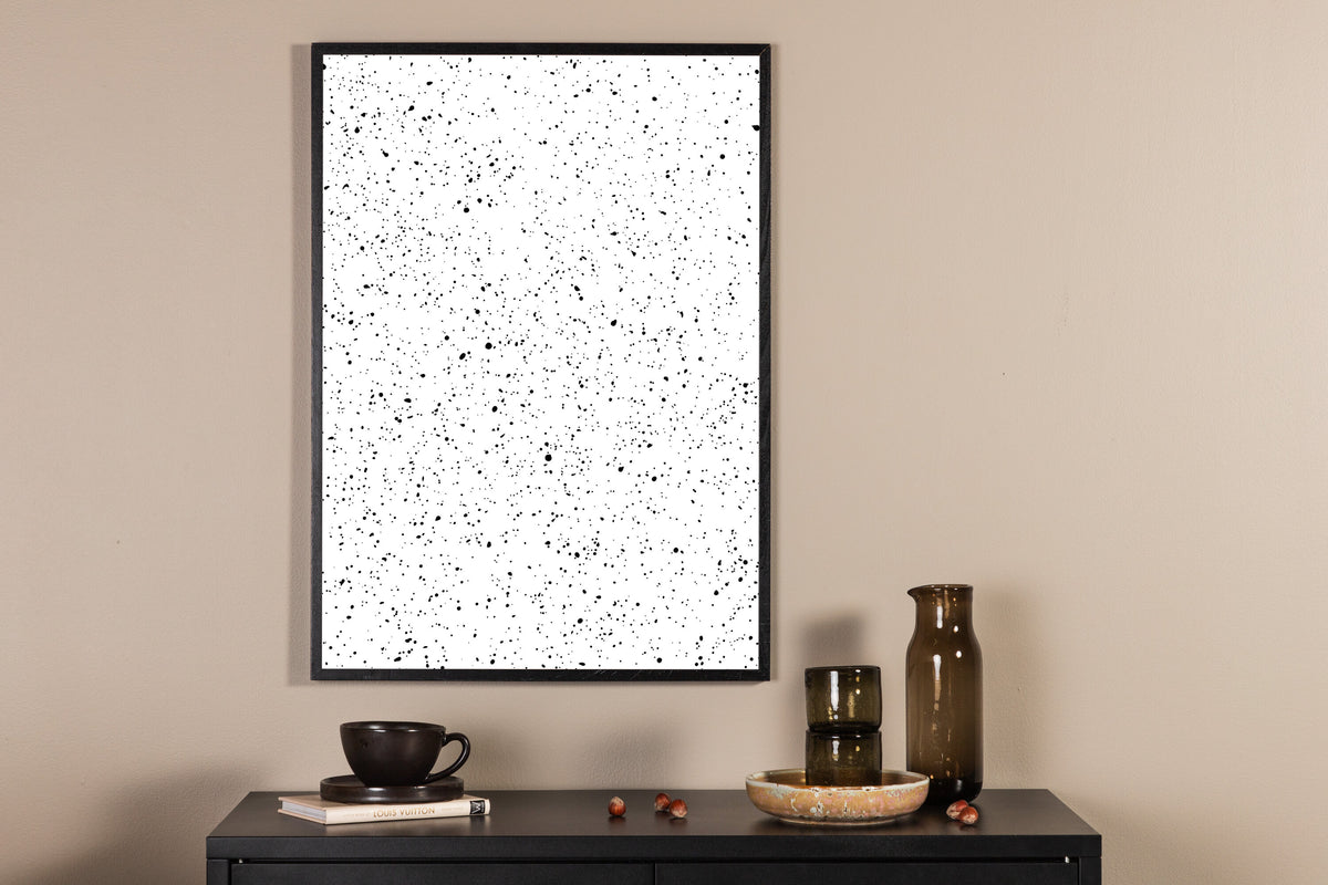 Dots affisch 50x70 cm svart/vit