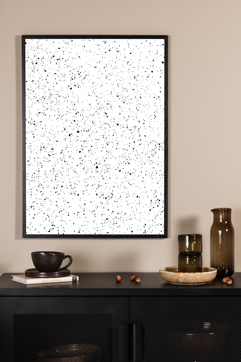 Dots affisch 50x70 cm svart/vit