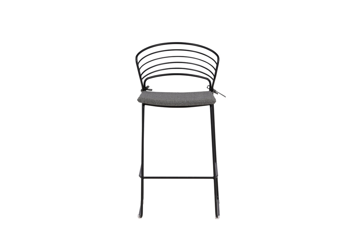 Milano barstol 4-pack svart/grå stål