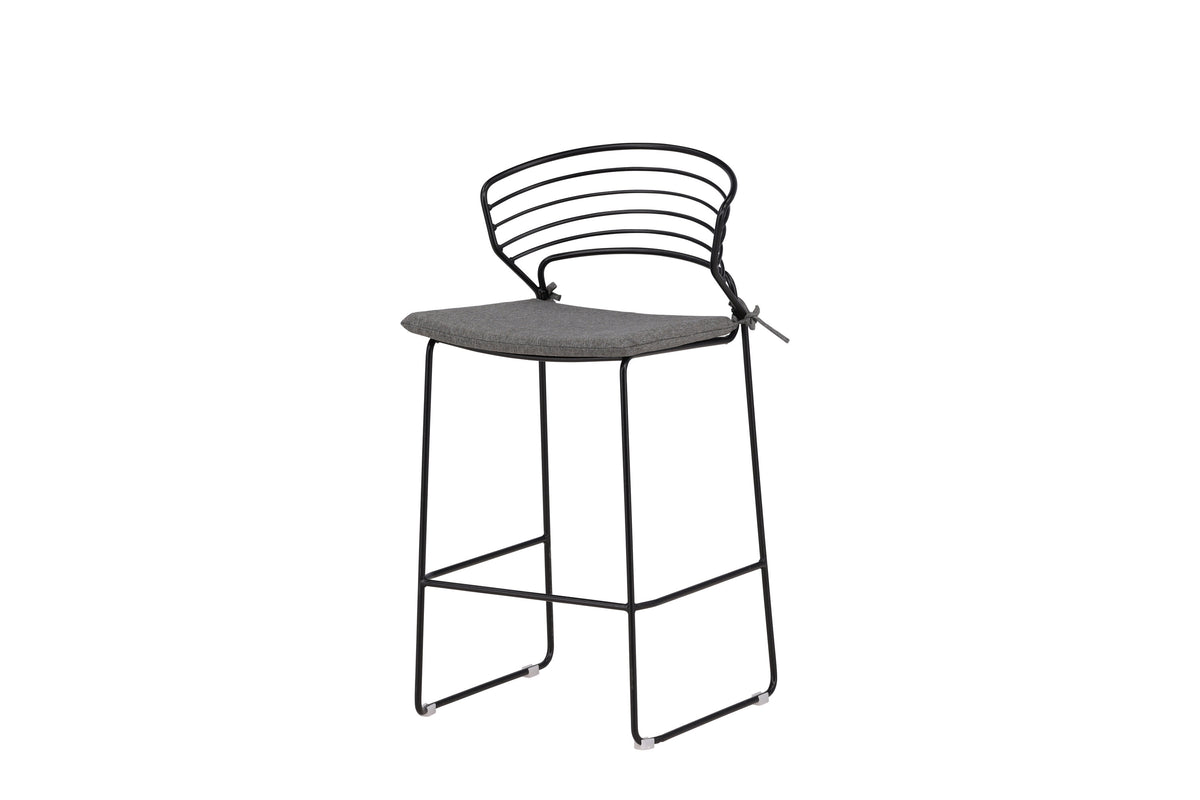 Milano barstol 4-pack svart/grå stål