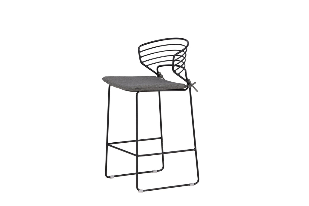 Milano barstol 4-pack svart/grå stål