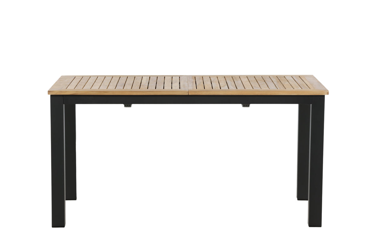 Panama förlängningsbart matbord 152/210 cm svart aluminium och teak