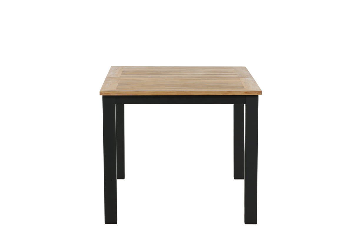 Panama förlängningsbart matbord 152/210 cm svart aluminium och teak