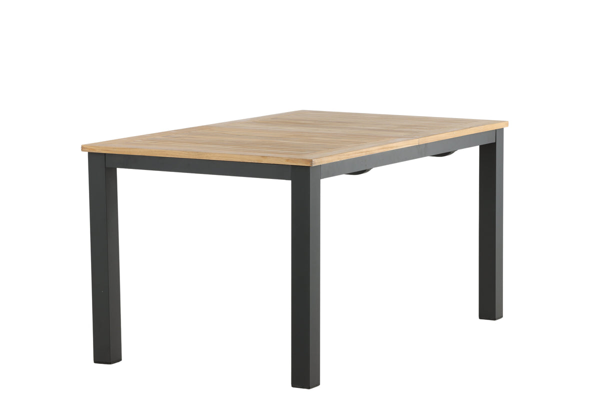 Panama förlängningsbart matbord 152/210 cm svart aluminium och teak