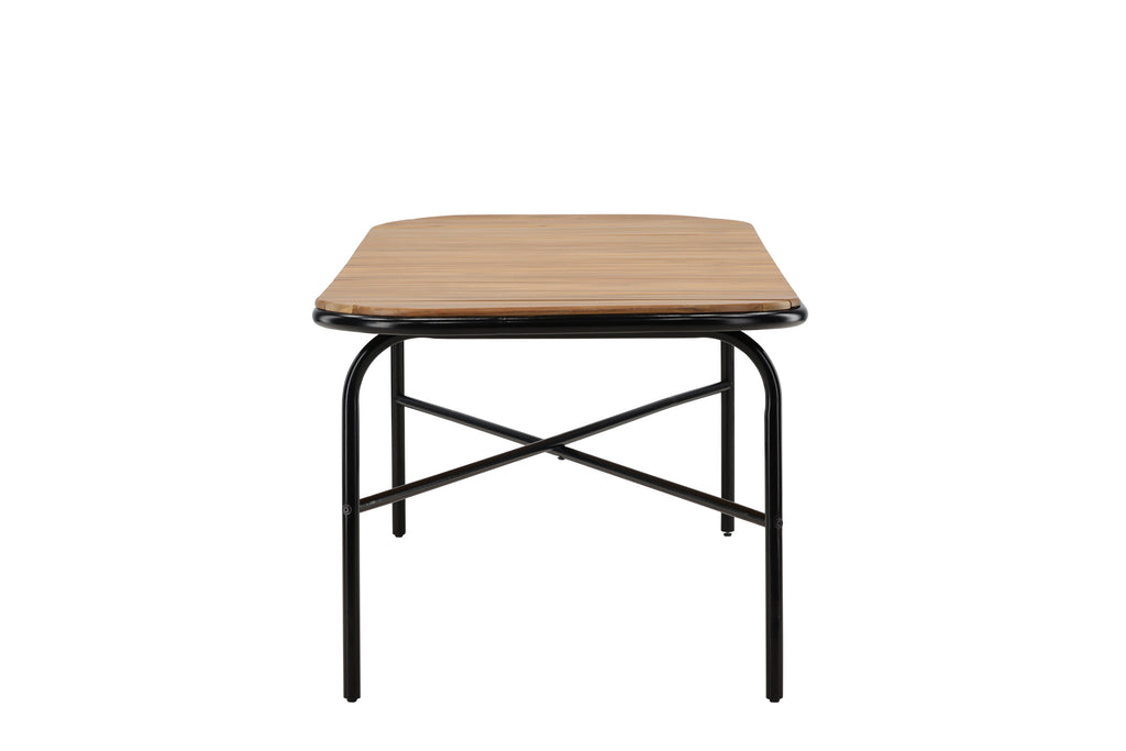 Holmbeck rektangulärt matbord 90x200x75 cm svart och naturfärgat i akacia och stål
