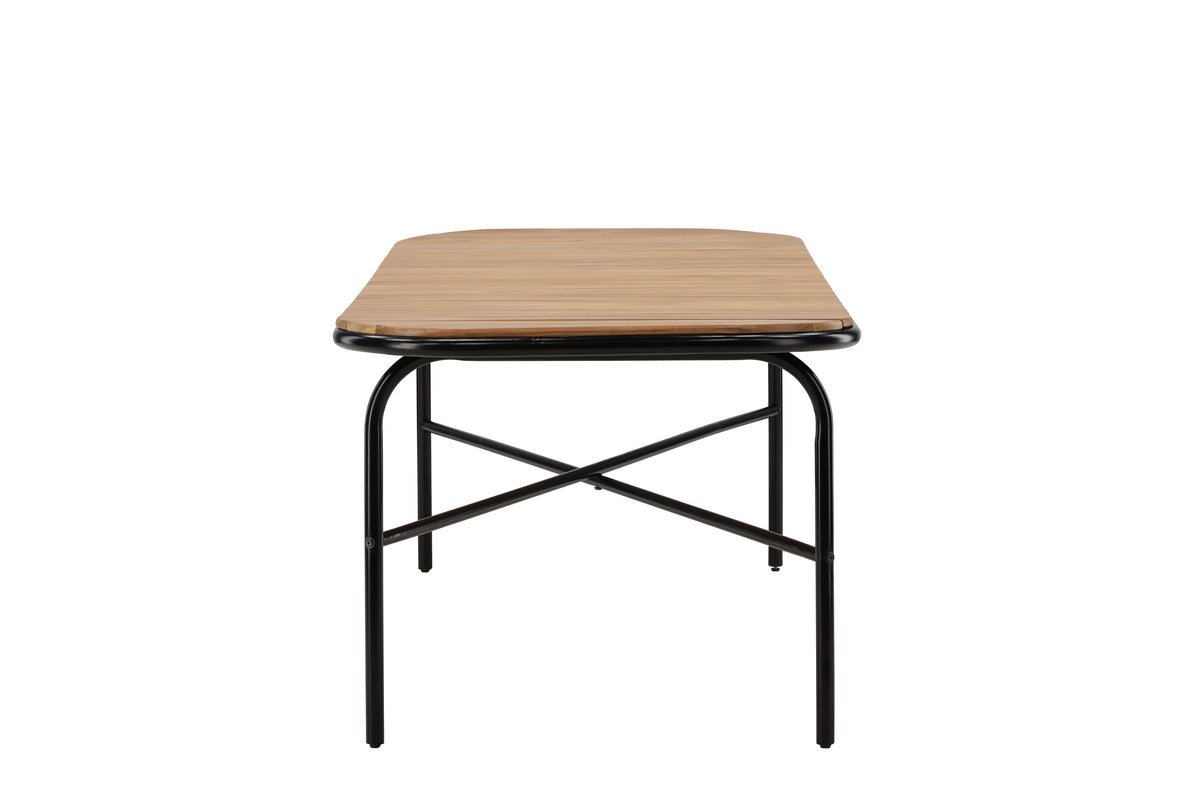Holmbeck rektangulärt matbord 90x200x75 cm svart och naturfärgat i akacia och stål