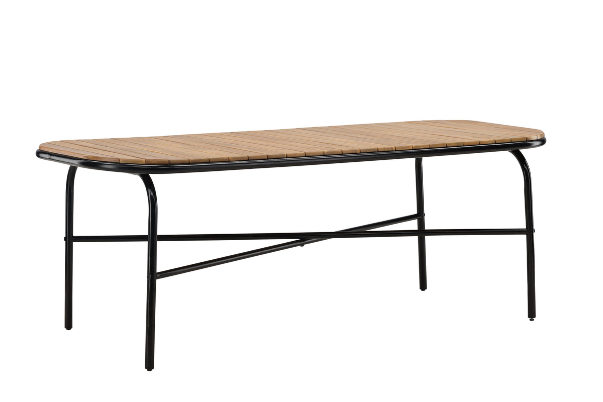 Holmbeck rektangulärt matbord 90x200x75 cm svart och naturfärgat i akacia och stål