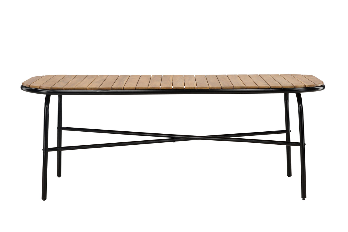 Holmbeck rektangulärt matbord 90x200x75 cm svart och naturfärgat i akacia och stål