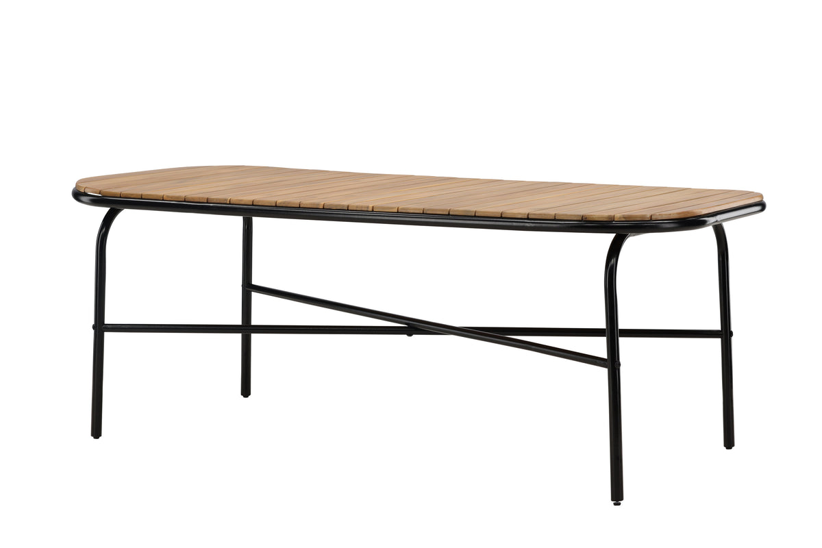 Holmbeck rektangulärt matbord 90x200x75 cm svart och naturfärgat i akacia och stål