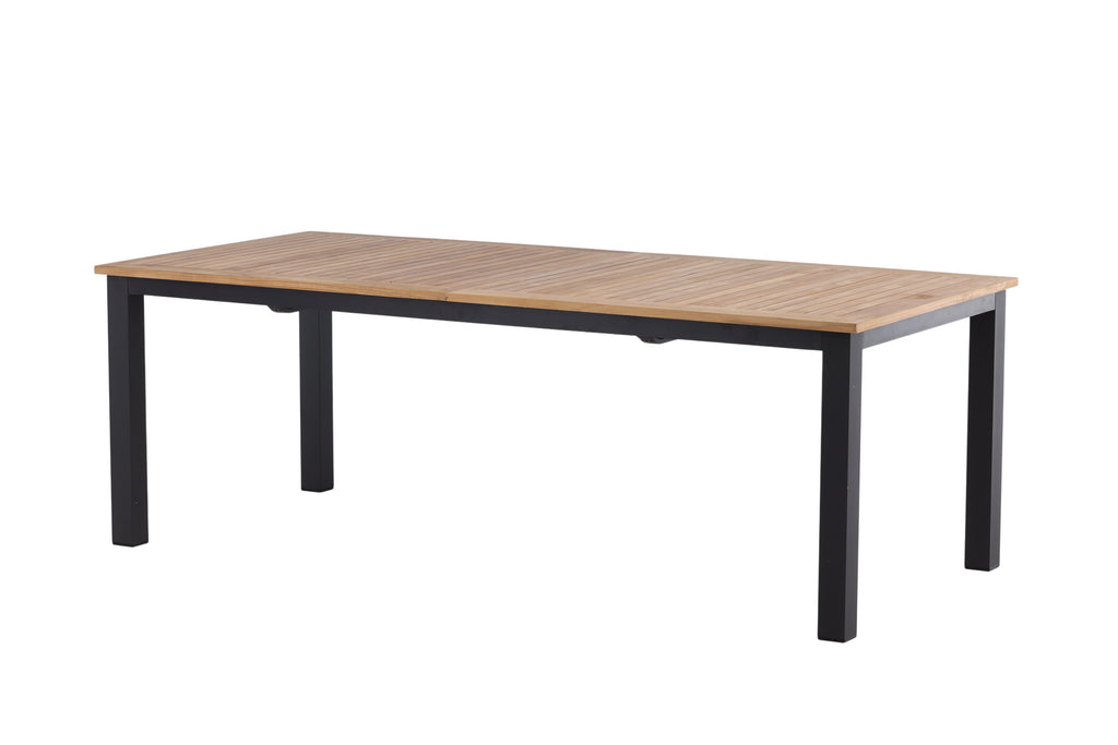 Panama förlängningsbart matbord 224/324x100 cm svart aluminium och teak