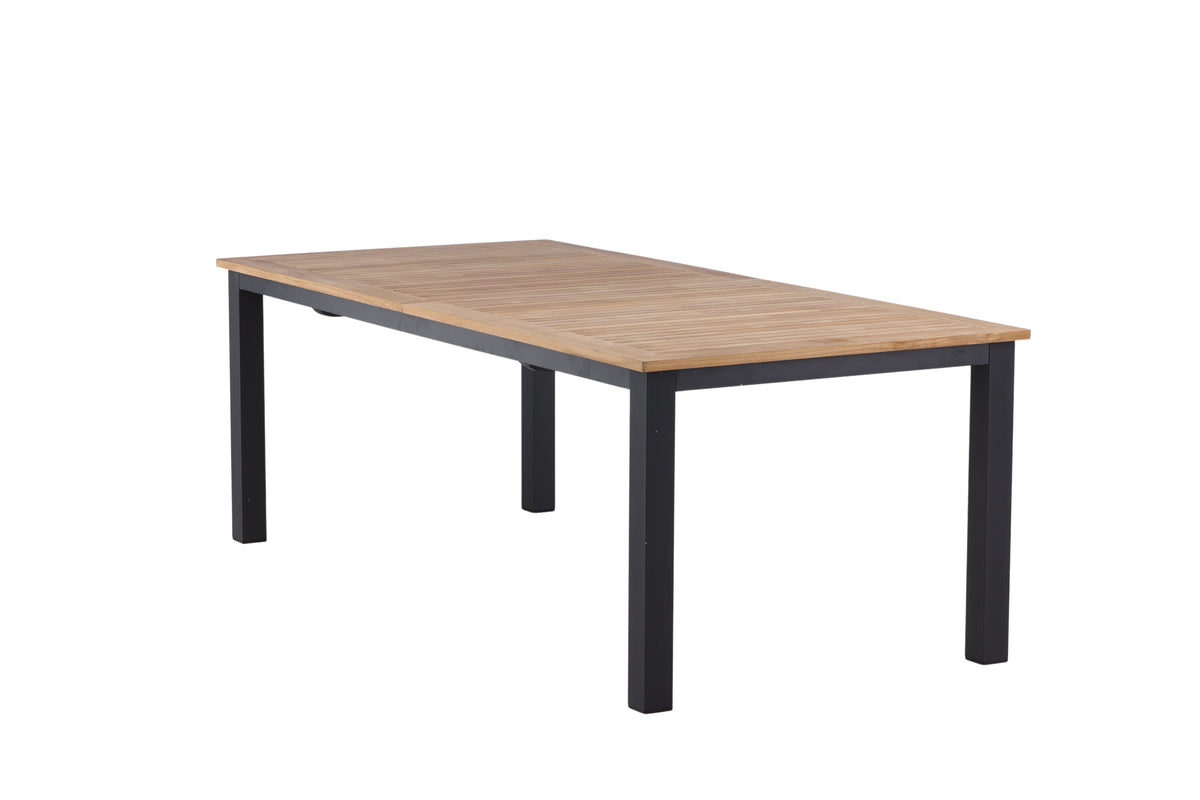 Panama förlängningsbart matbord 224/324x100 cm svart aluminium och teak