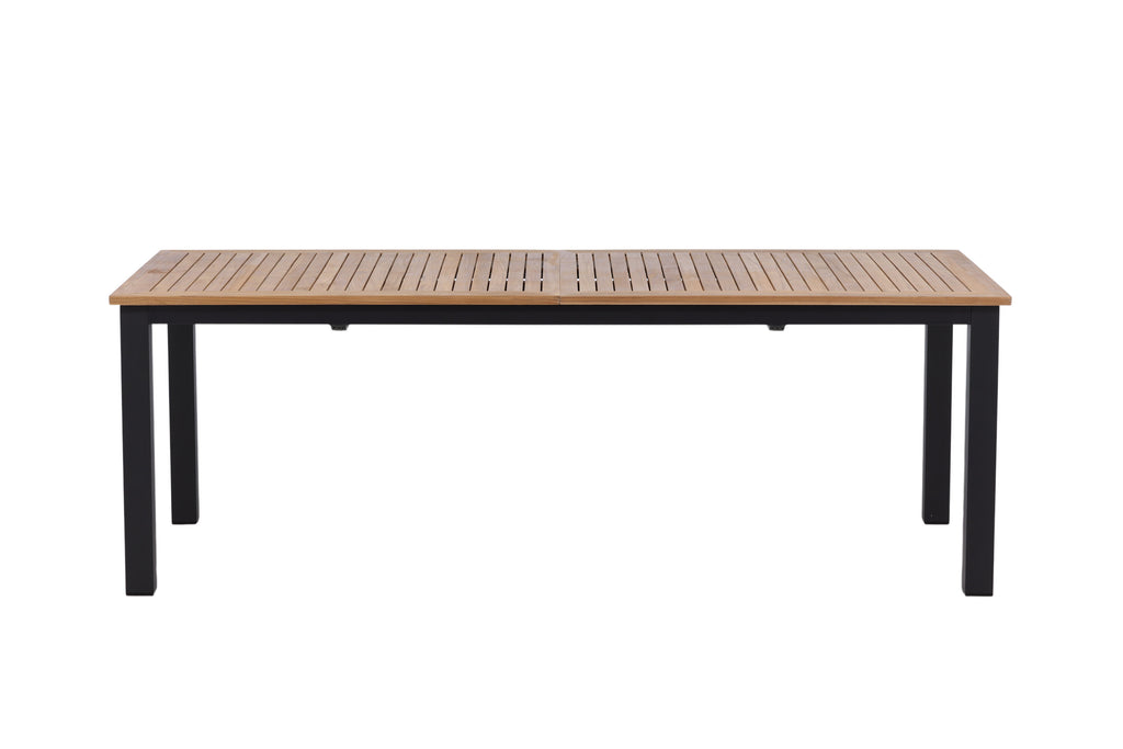 Panama förlängningsbart matbord 224/324x100 cm svart aluminium och teak