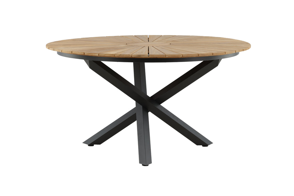Mexico runt matbord Ø 140 cm svart/teak