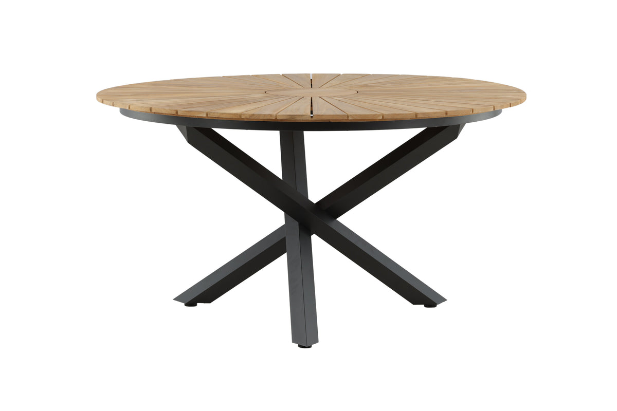 Mexico runt matbord Ø 140 cm svart/teak