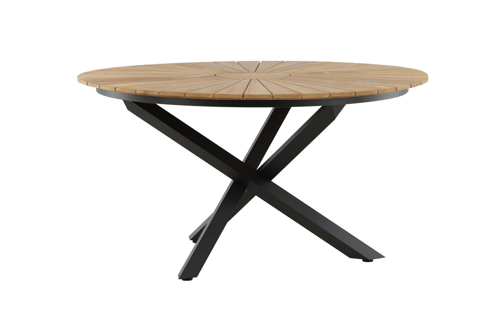 Mexico runt matbord Ø 140 cm svart/teak