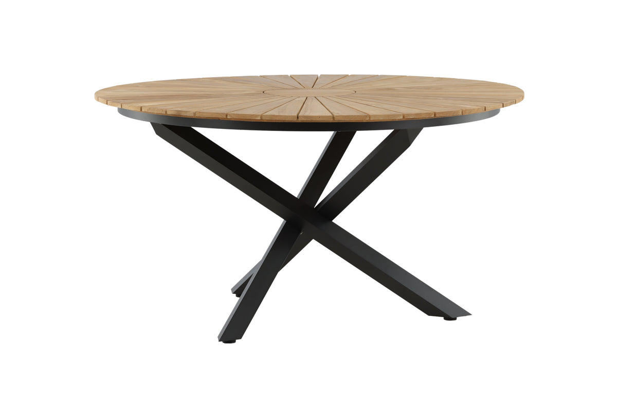 Mexico runt matbord Ø 140 cm svart/teak