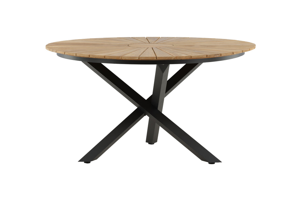 Mexico runt matbord Ø 140 cm svart/teak