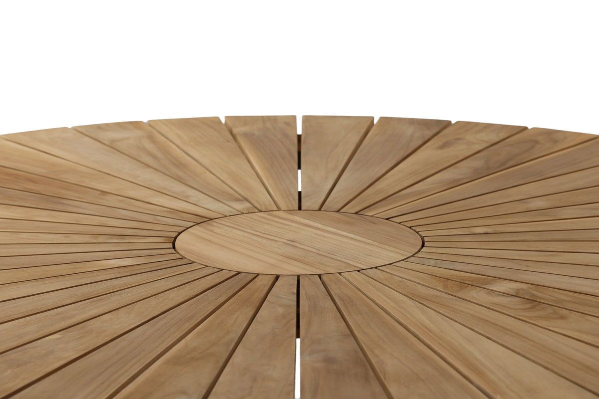 Mexico runt matbord Ø 140 cm svart/teak