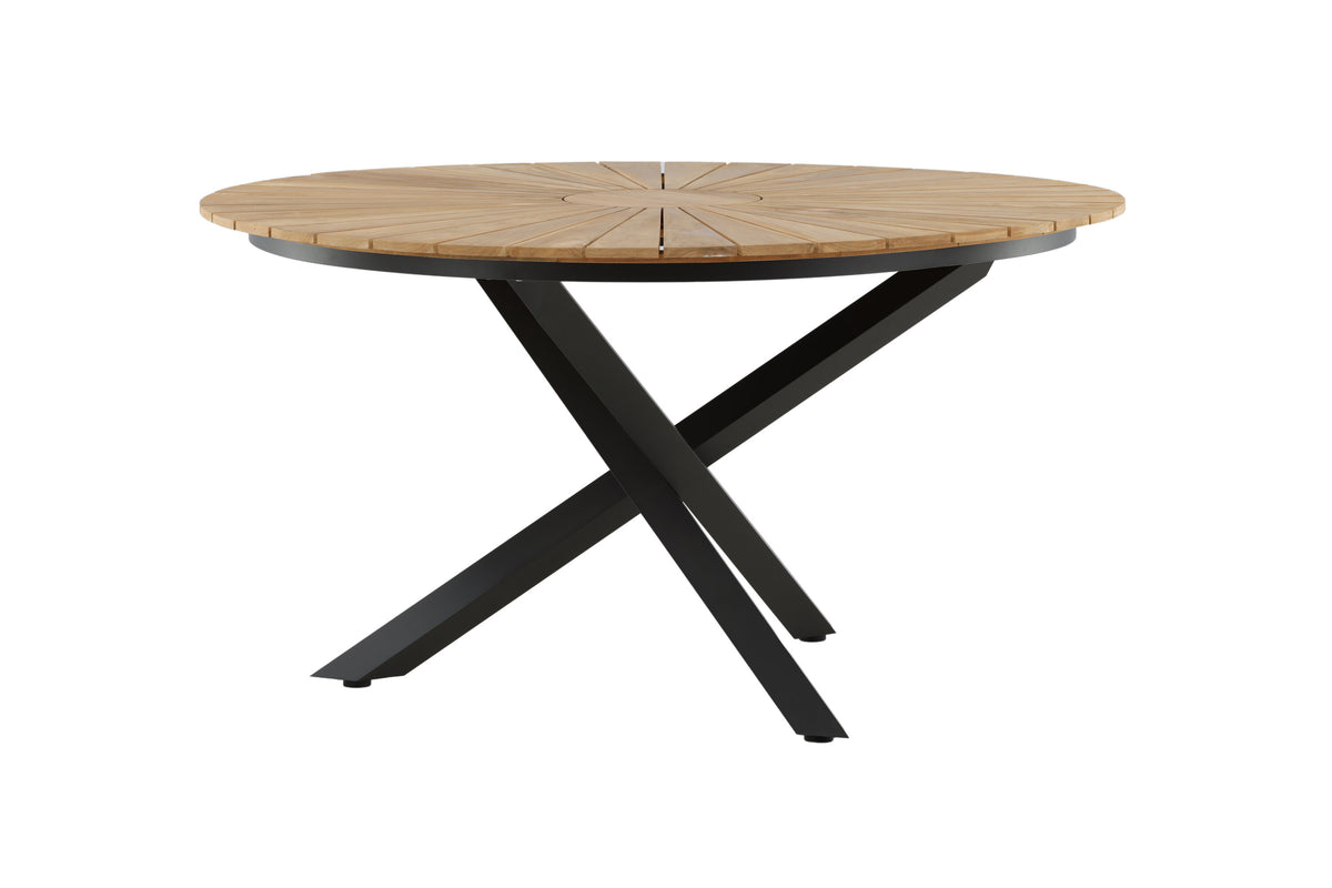 Mexico runt matbord Ø 140 cm svart/teak