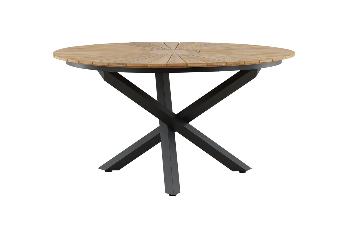 Mexico runt matbord Ø 140 cm svart/teak