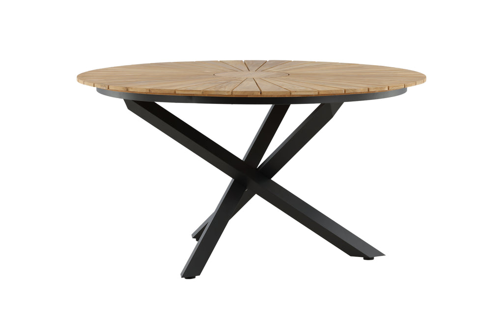Mexico runt matbord Ø 140 cm svart/teak
