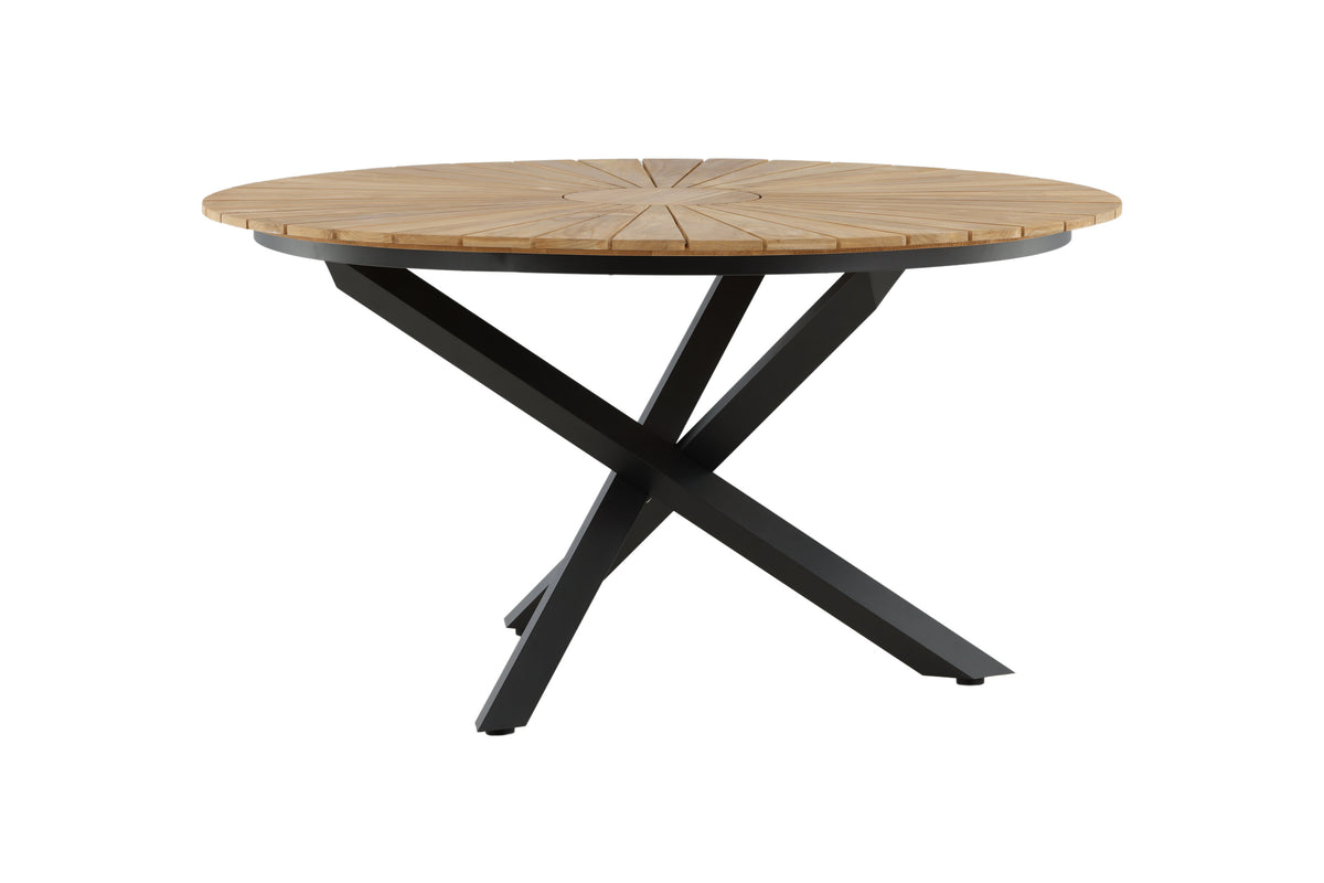 Mexico runt matbord Ø 140 cm svart/teak