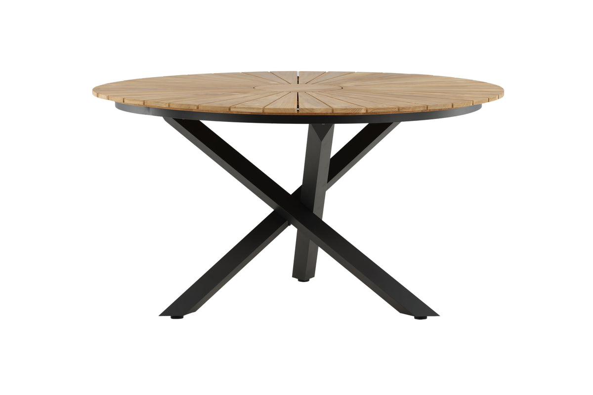 Mexico runt matbord Ø 140 cm svart/teak
