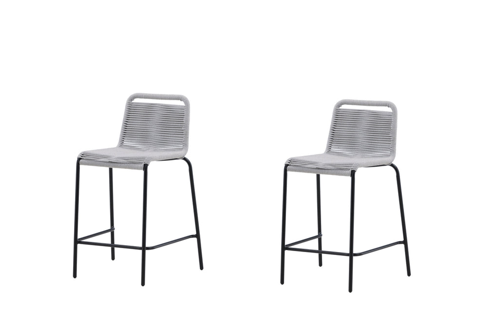 Lindos barstol 2-pack svart/ljusgrå stål