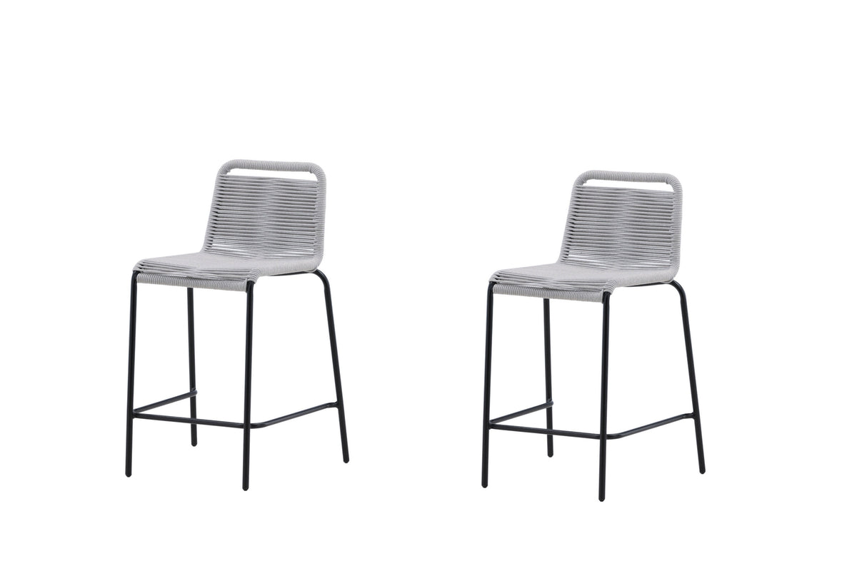Lindos barstol 2-pack svart/ljusgrå stål