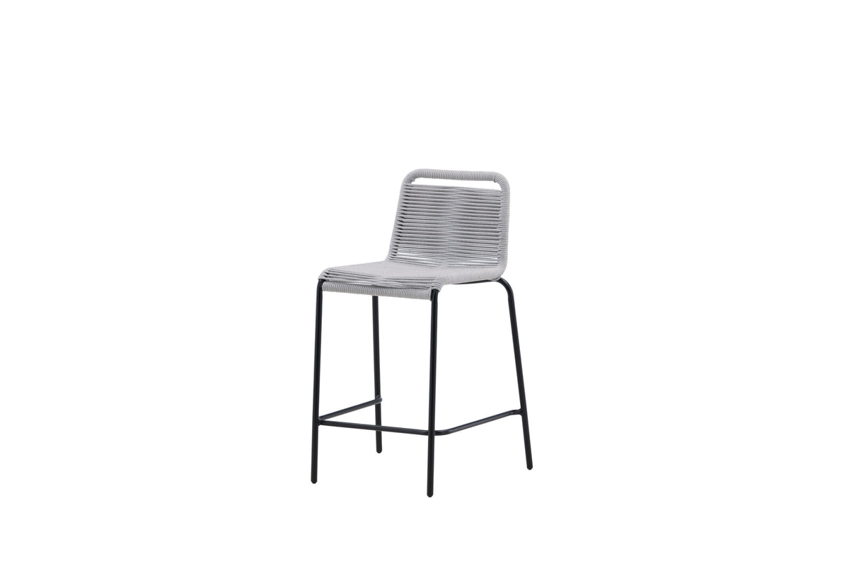 Lindos barstol 2-pack svart/ljusgrå stål
