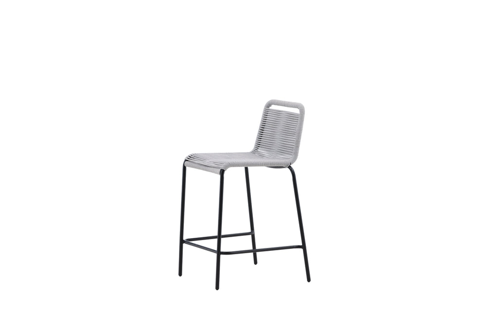 Lindos barstol 2-pack svart/ljusgrå stål