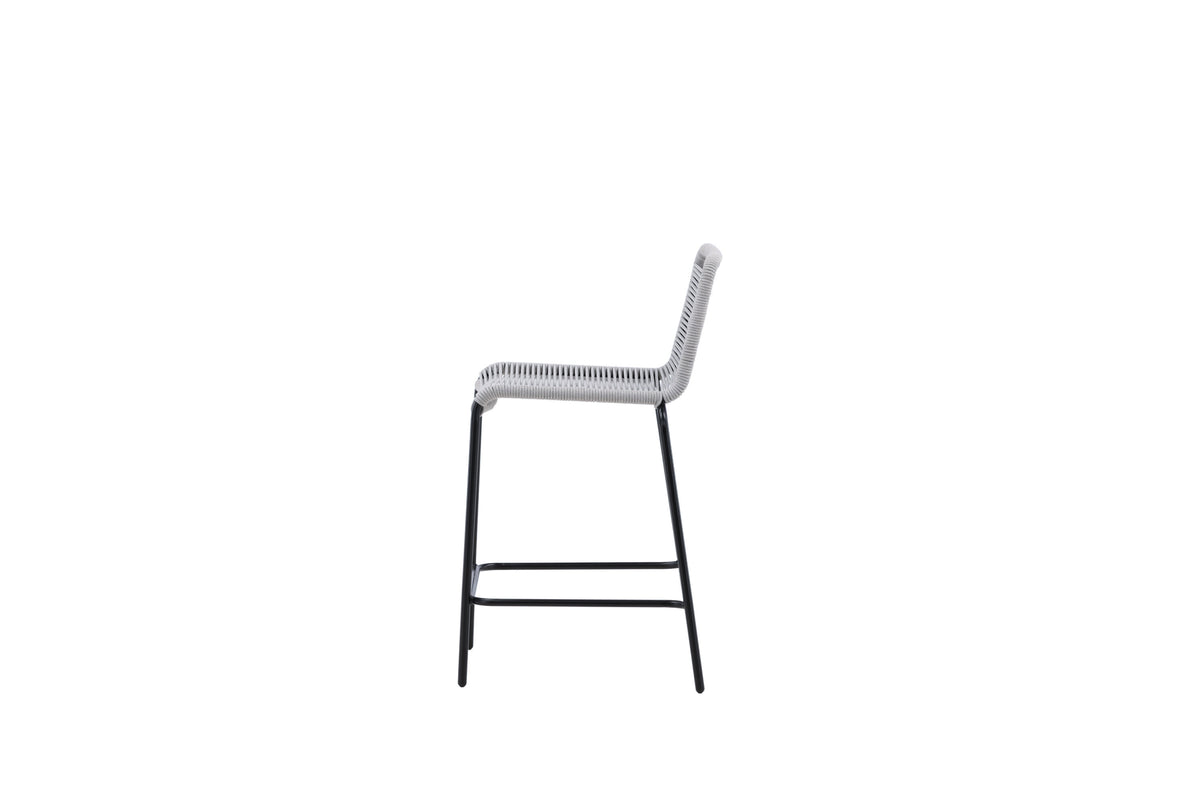Lindos barstol 2-pack svart/ljusgrå stål