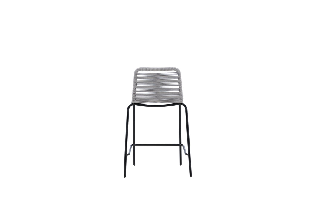 Lindos barstol 2-pack svart/ljusgrå stål