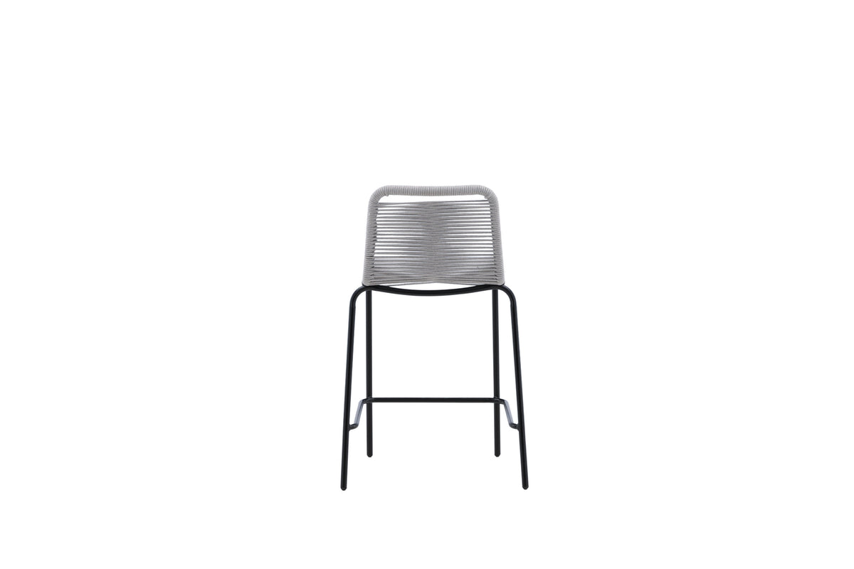Lindos barstol 2-pack svart/ljusgrå stål