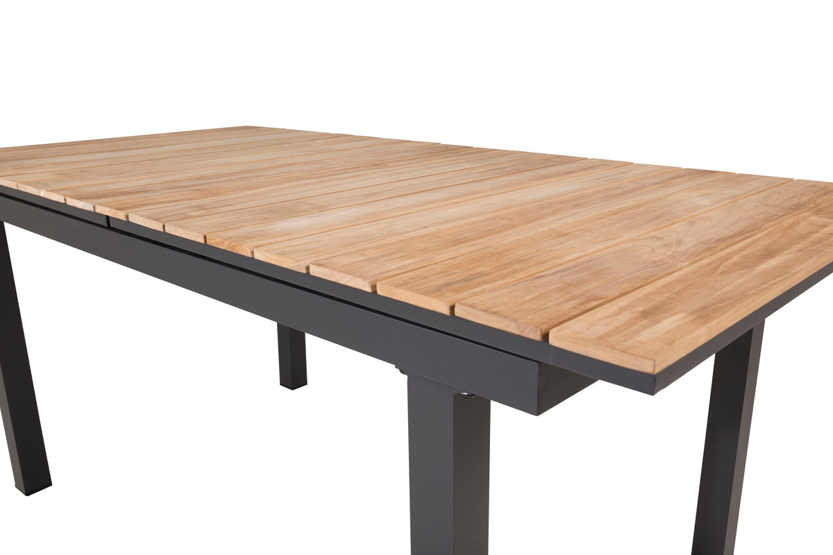 Mexico rektangulärt matbord 180/240 cm svart/teak
