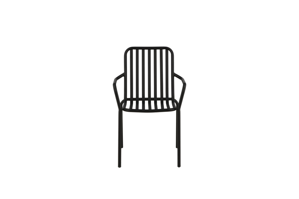 Peking matstol 2-pack svart aluminium
