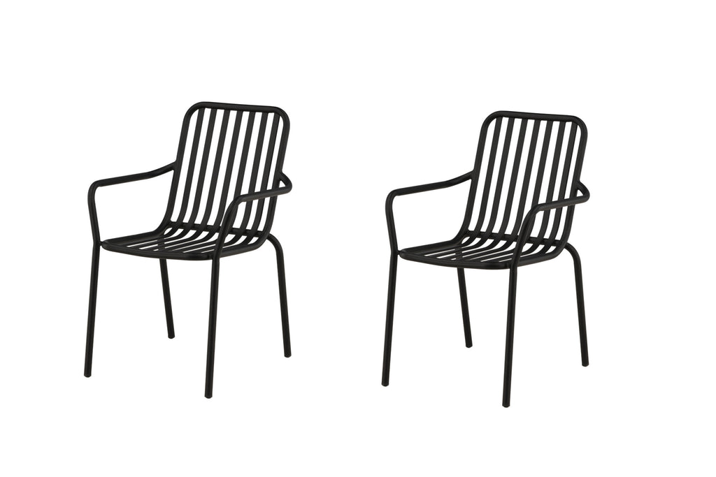 Peking matstol 2-pack svart aluminium